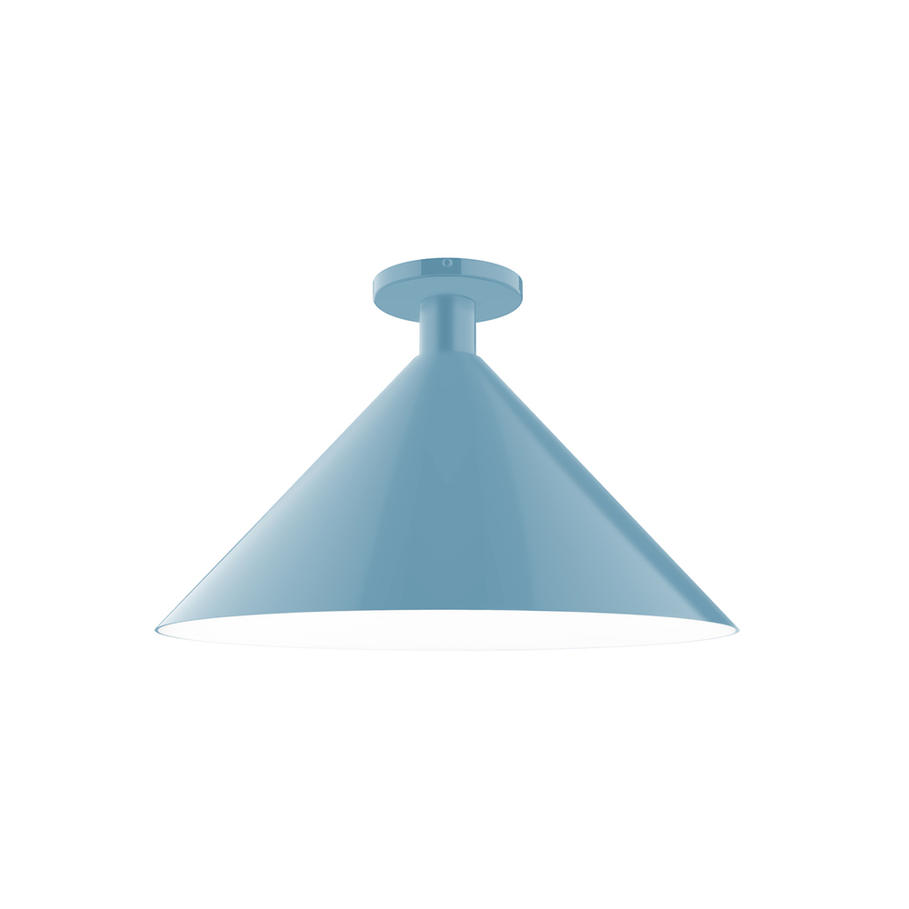 18" Chase Flush Mount, Light Blue