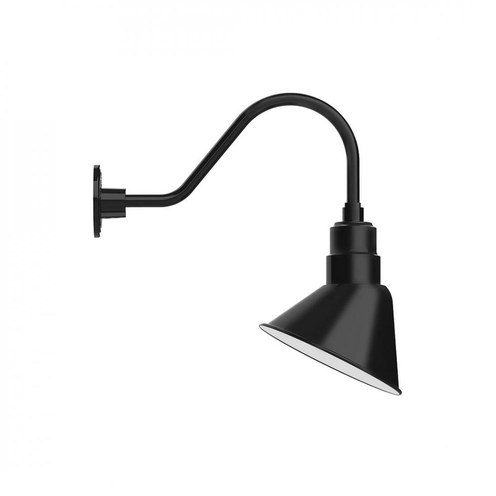 10" Angle shade LED Gooseneck Wall mount, Black