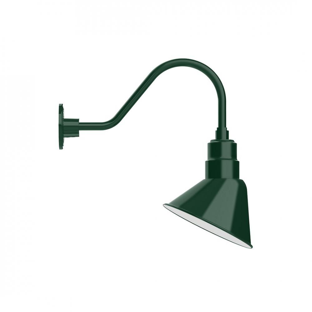 10" Angle shade LED Gooseneck Wall mount, decorative canopy cover, Forest Green