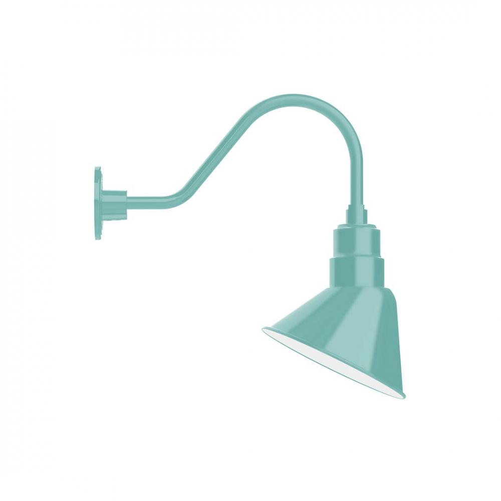 10" Angle shade LED Gooseneck Wall mount, Sea Green