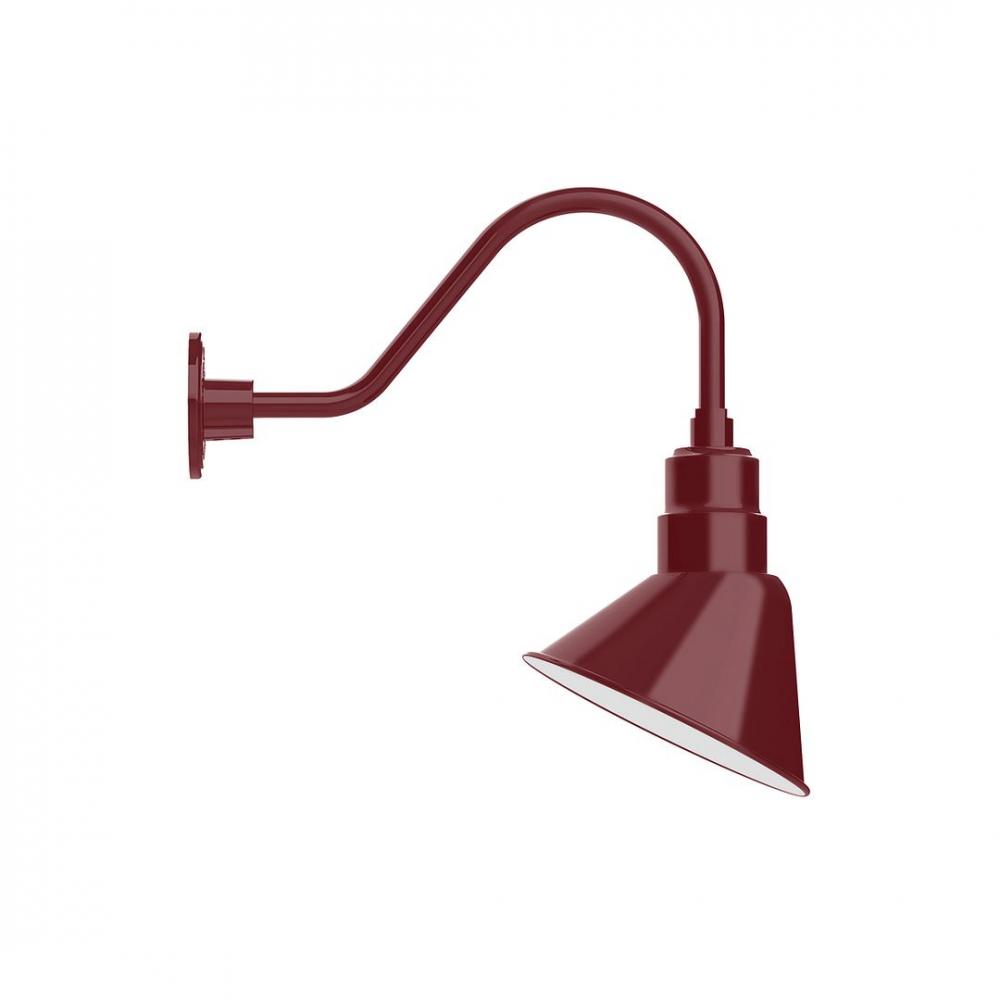 10" Angle shade LED Gooseneck Wall mount, decorative canopy cover, Barn Red