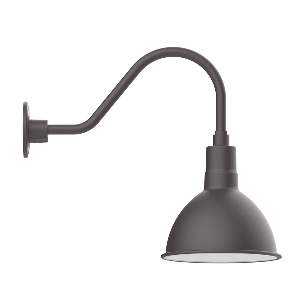 10" Deep Bowl shade, gooseneck wall mount, Bronze Matte