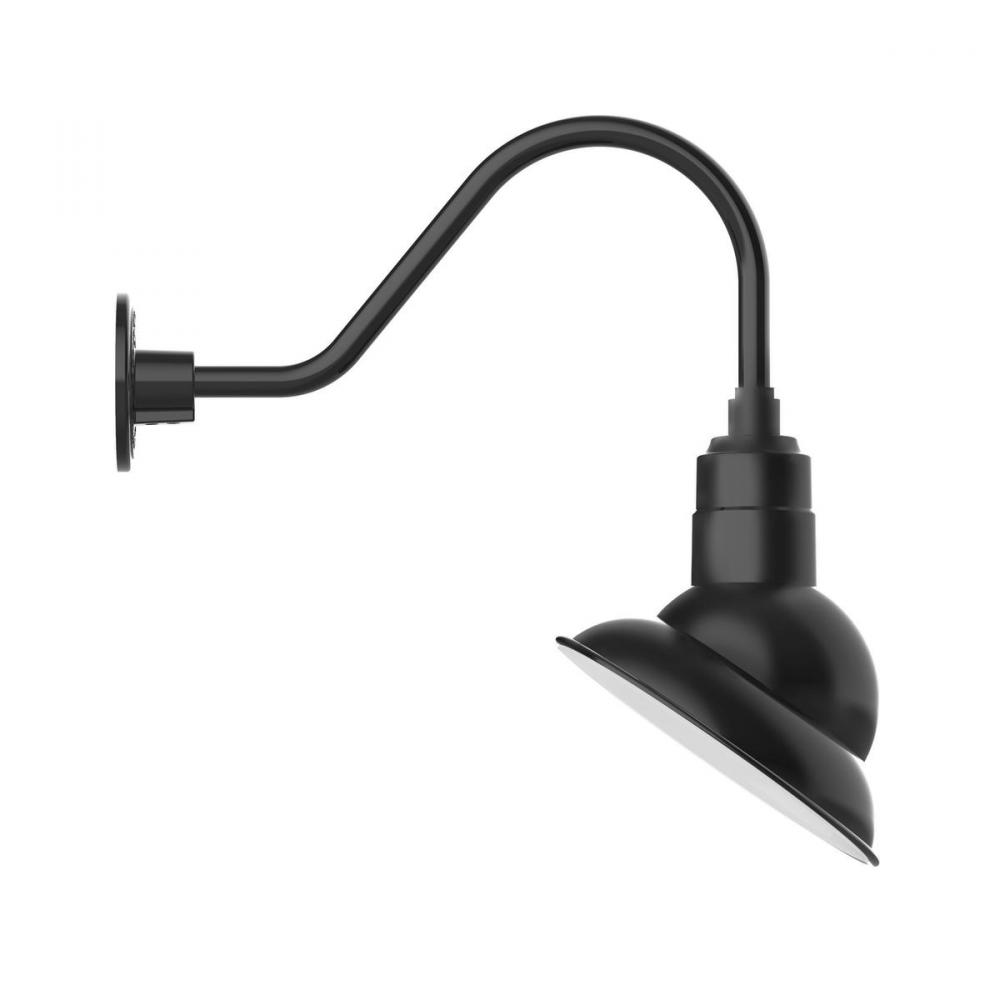 10" Emblem shade gooseneck wall mount, Black