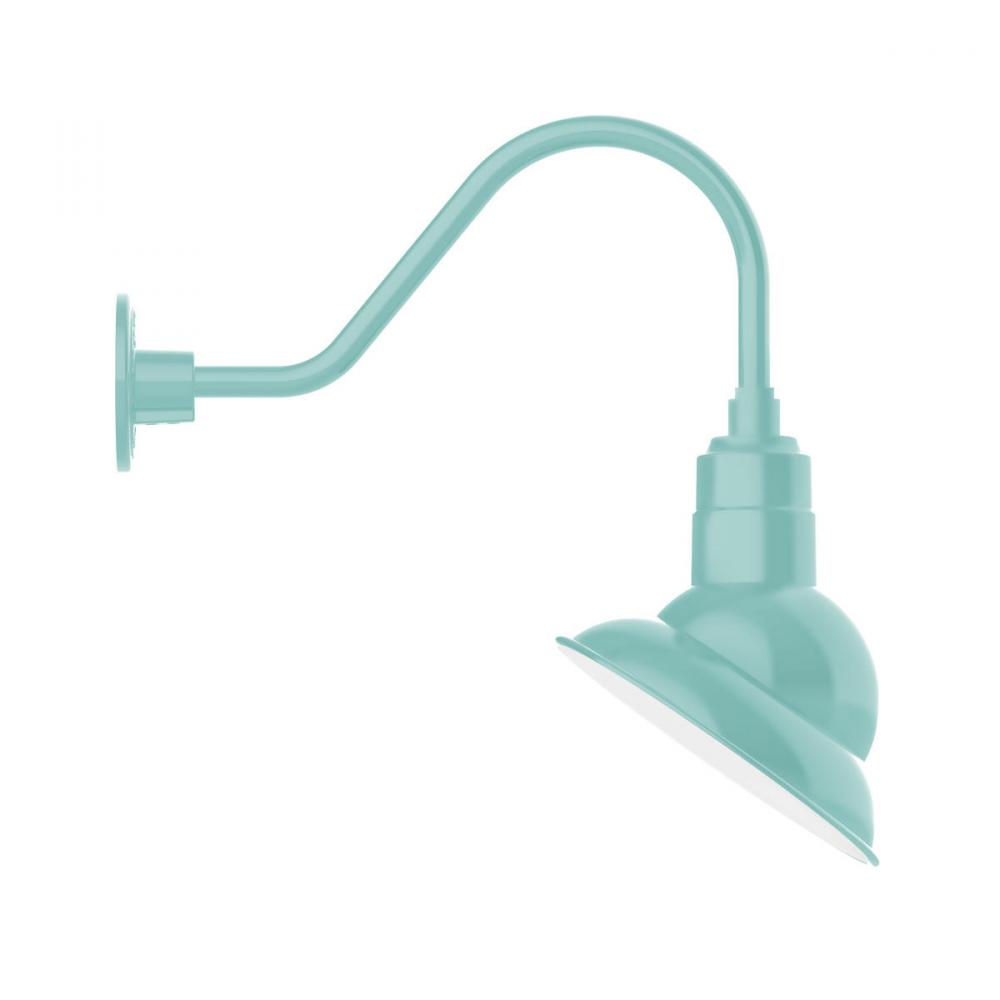 10" Emblem shade gooseneck wall mount, Sea Green