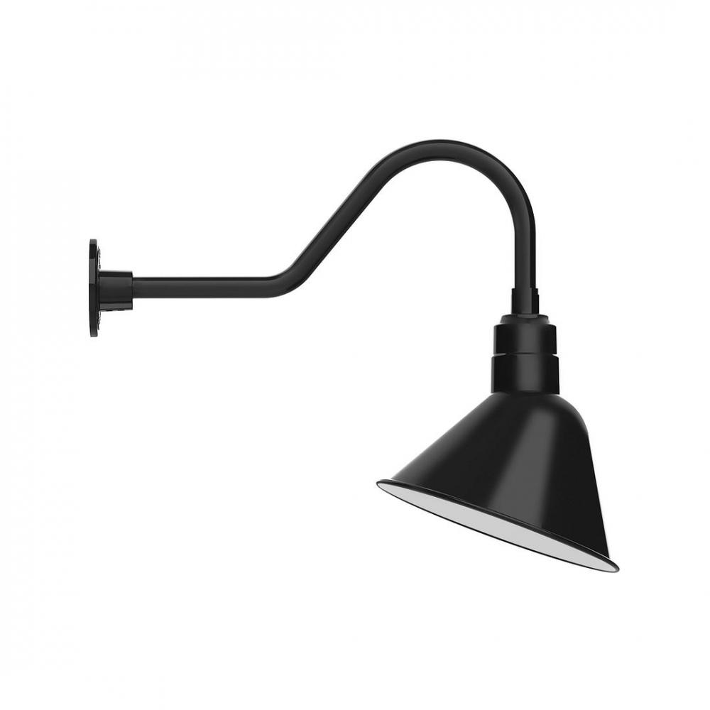 12" Angle shade LED Gooseneck Wall mount, Black