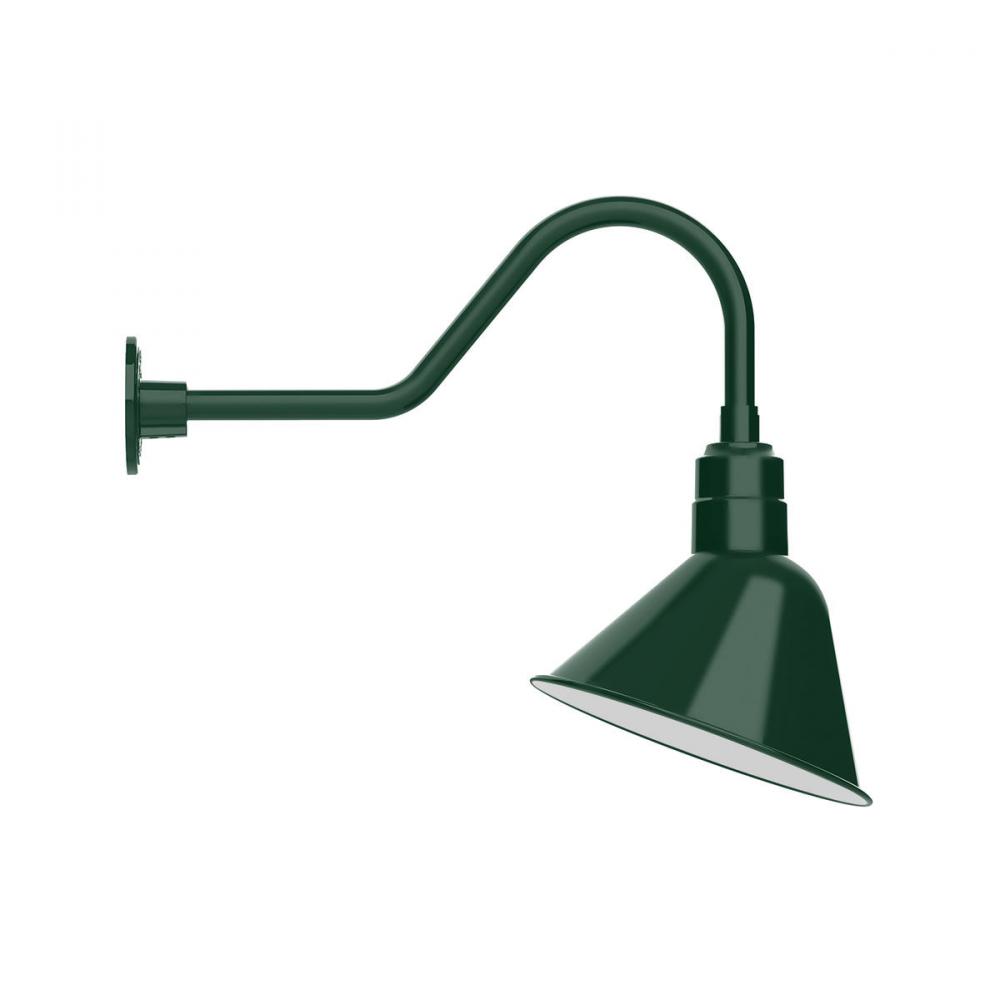 12" Angle shade gooseneck wall mount, Forest Green