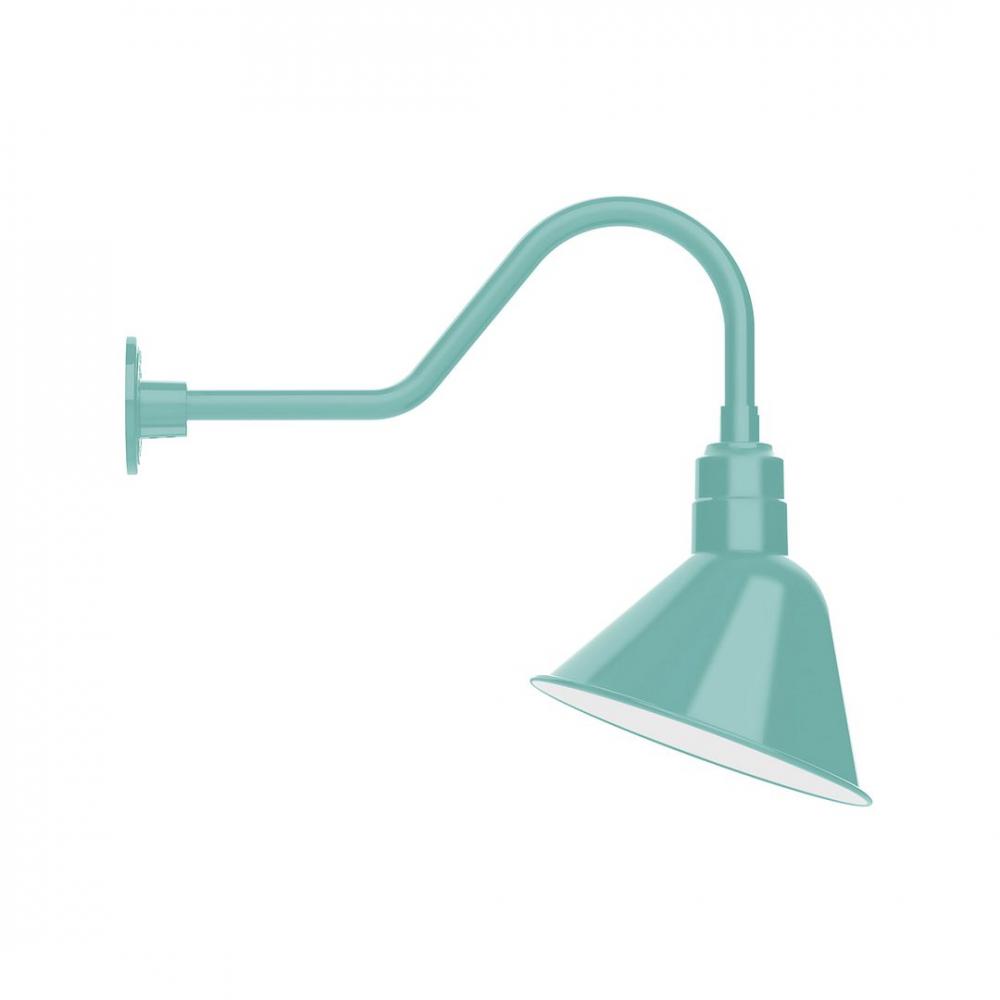 12" Angle shade LED Gooseneck Wall mount with swivel, Sea Green