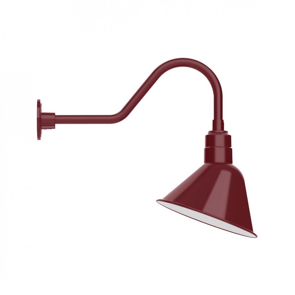 12" Angle shade LED Gooseneck Wall mount with swivel, Barn Red