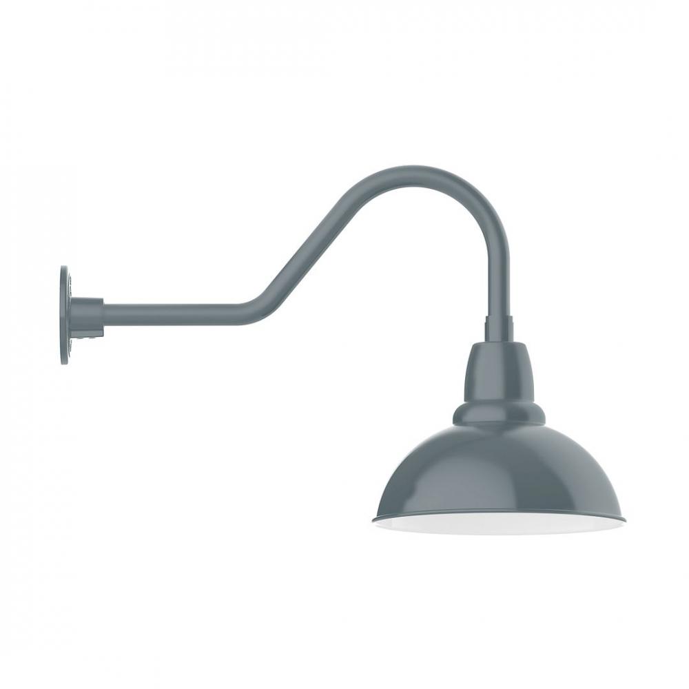 12" Cafe shade, LED Gooseneck Wall mount, Slate Gray