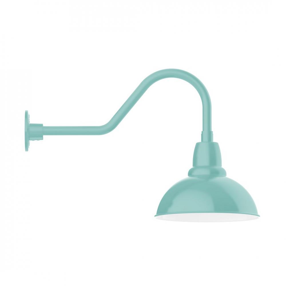 12" Cafe shade, LED Gooseneck Wall mount, Sea Green