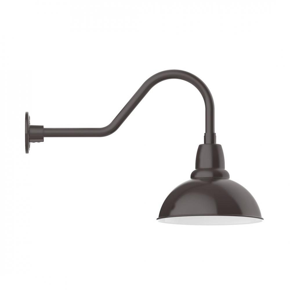 12" Cafe shade, LED Gooseneck Wall mount, Architectural Bronze