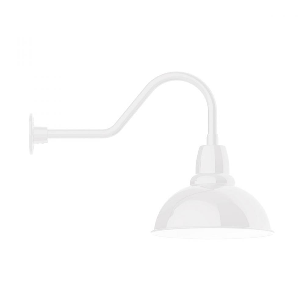 14" Cafe shade, gooseneck wall mount, decorative canopy cover, White