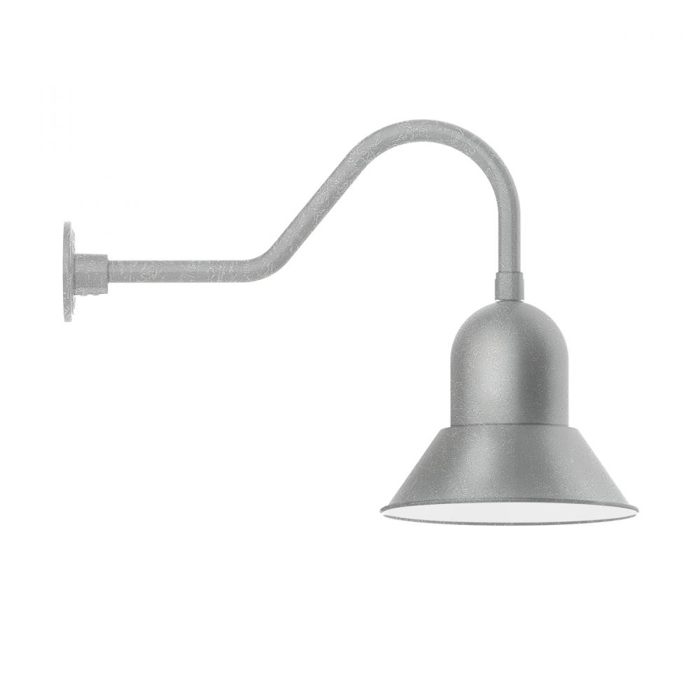 12" Prima shade, gooseneck wall mount, Painted Galvanized