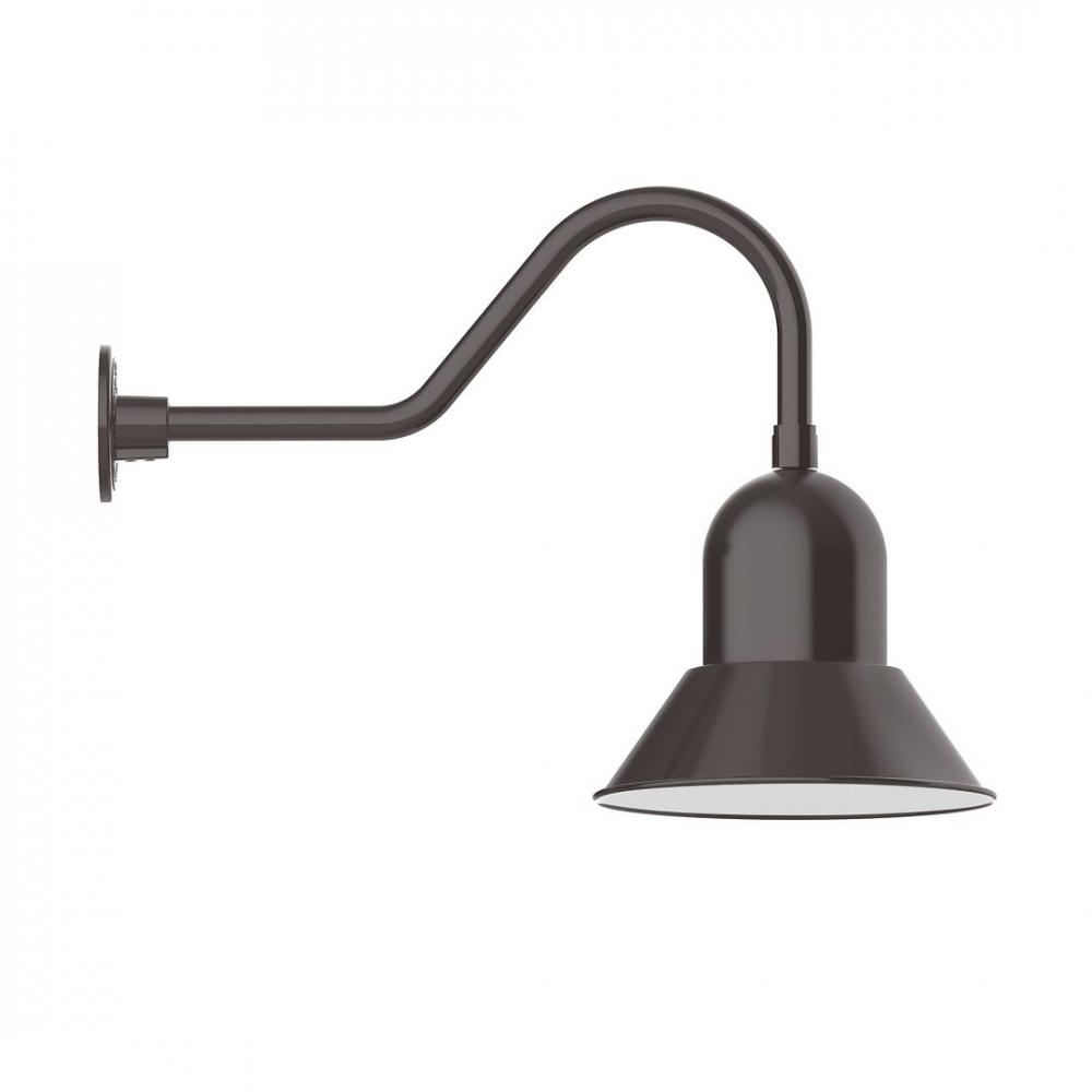 12" Prima shade, LED Gooseneck Wall Mount, Architectural Bronze