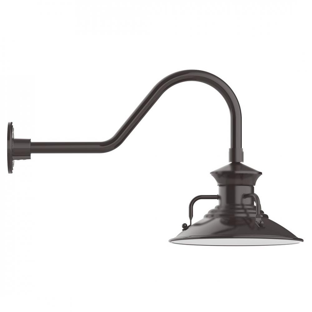 12" Homestead shade, LED Gooseneck Wall mount, decorative canopy cover, Architectural Bronze