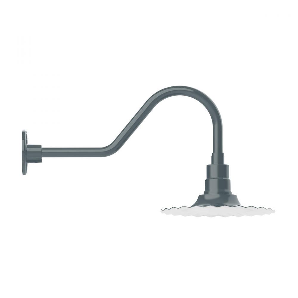 12" Radial shade, gooseneck wall mount, Slate Gray