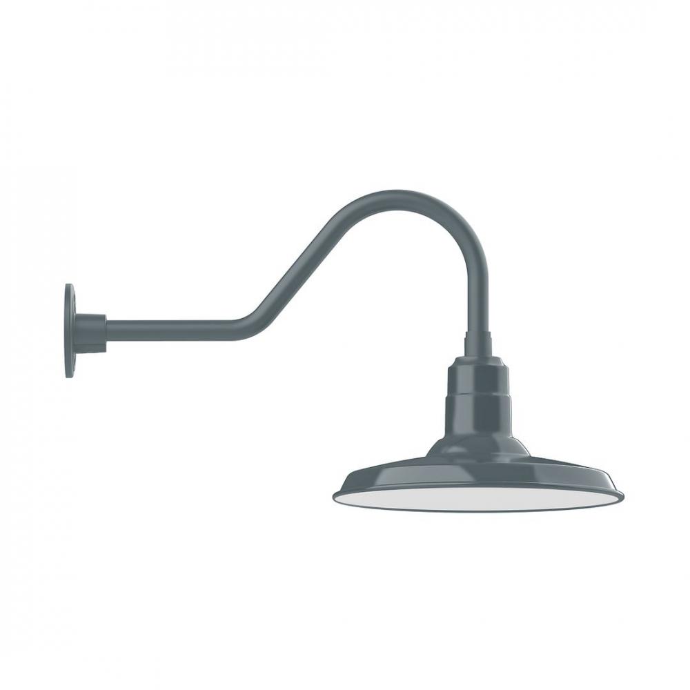 14" Warehouse shade, LED Gooseneck Wall mount, decorative canopy cover, Slate Gray