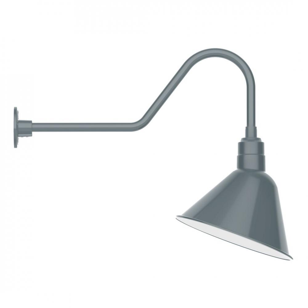 14" Angle shade LED Gooseneck Wall mount with swivel, Slate Gray