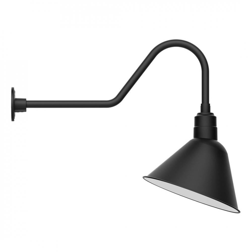 14" Angle shade LED Gooseneck Wall mount with swivel, Black