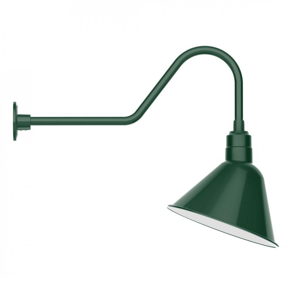 14" Angle shade LED Gooseneck Wall mount with swivel, Forest Green