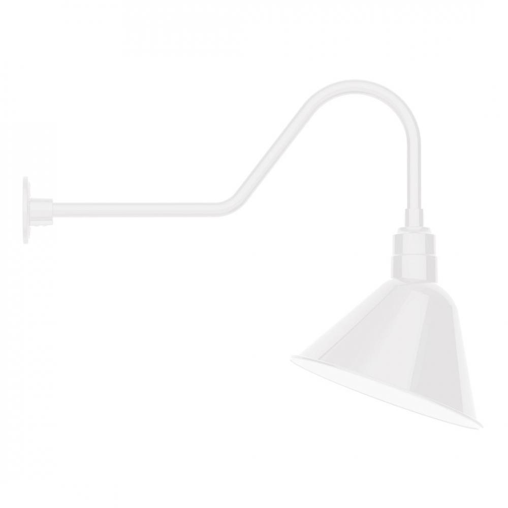 14" Angle shade LED Gooseneck Wall mount with swivel, White