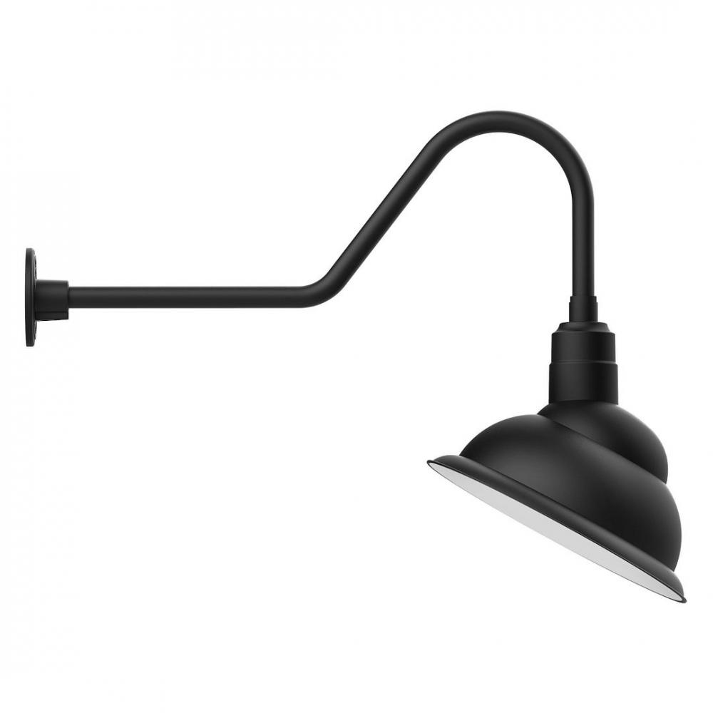 14" Emblem shade LED Gooseneck Wall mount with swivel, Black