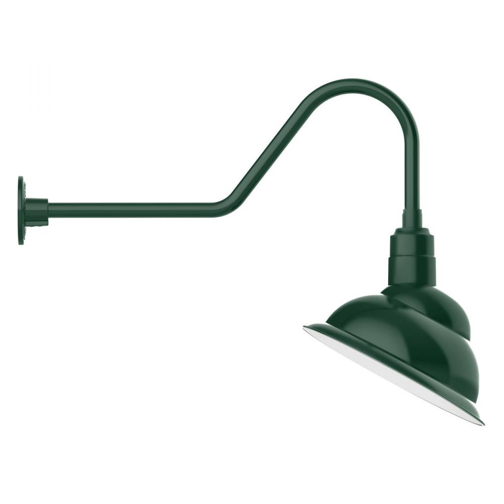 14" Emblem shade gooseneck wall mount, Forest Green