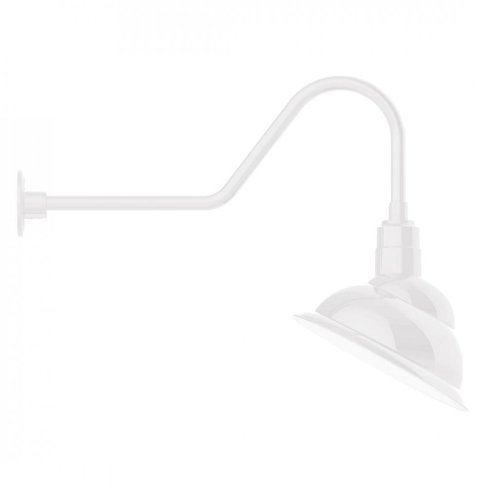 14" Emblem shade LED Gooseneck Wall mount with swivel, White