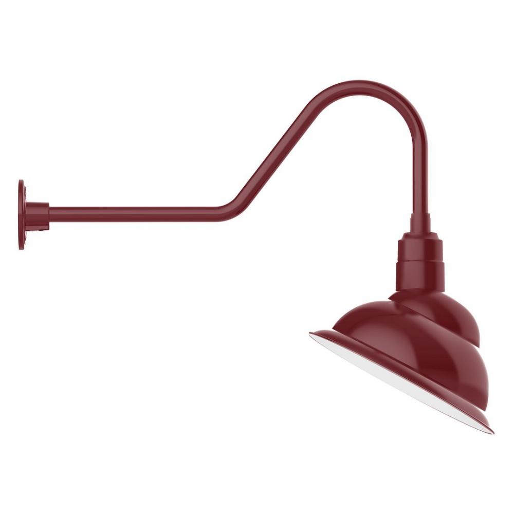 14" Emblem shade LED Gooseneck Wall mount with swivel, Barn Red