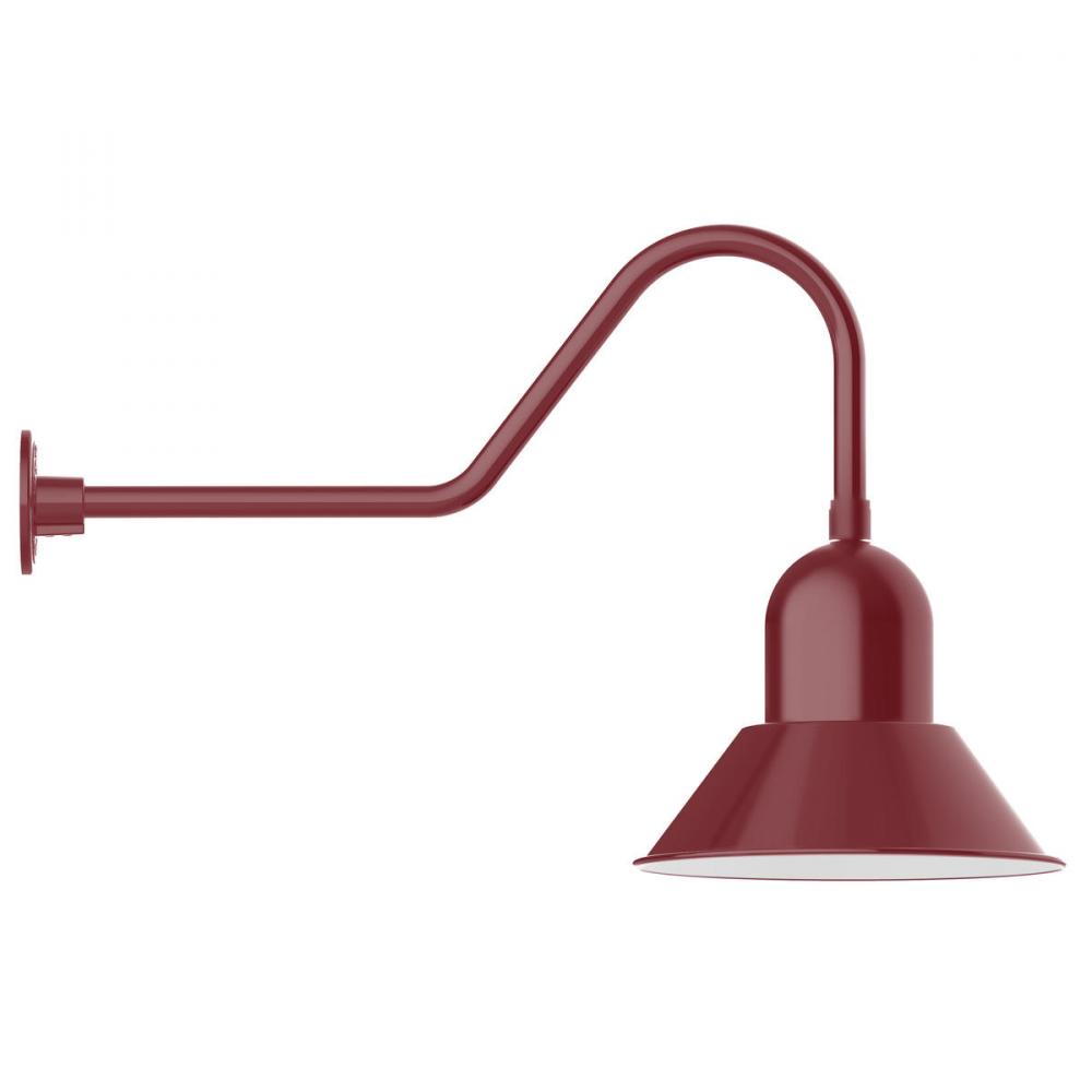 14" Prima shade, gooseneck wall mount, Barn Red