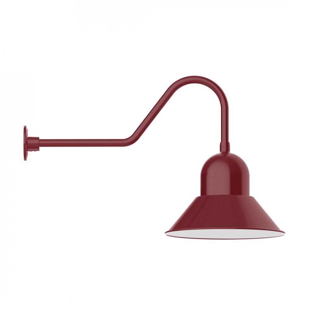 16" Prima shade, LED Gooseneck Wall mount, decorative canopy cover, Barn Red