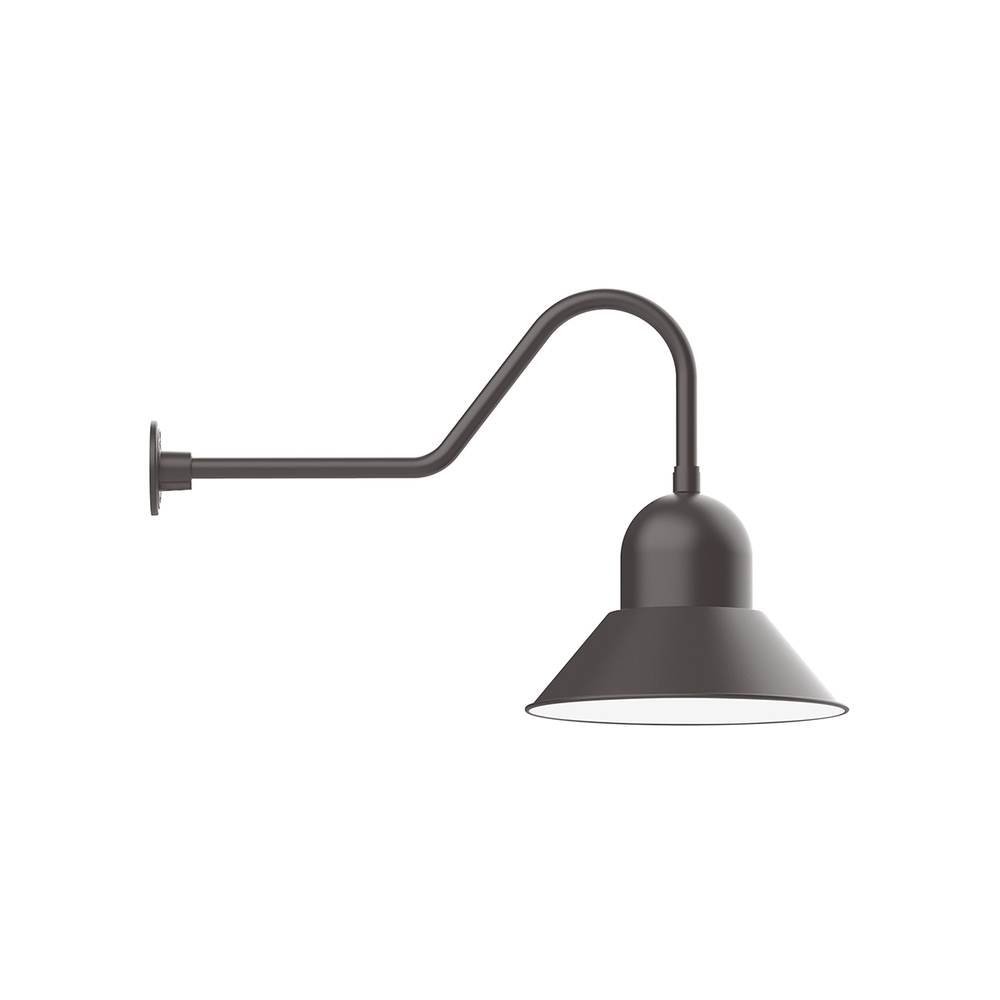 16" Prima shade, gooseneck wall mount, Bronze Matte