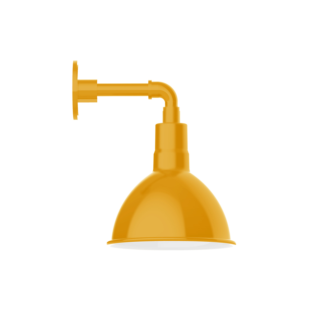 10" Deep Bowl shade, straight arm wall mount, Bright Yellow