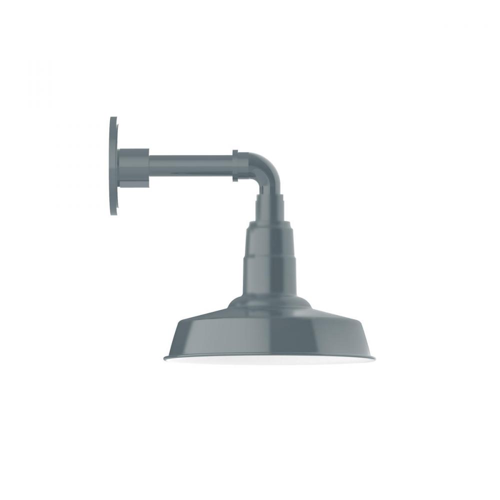 10" Warehouse shade, straight arm wall mount, Slate Gray