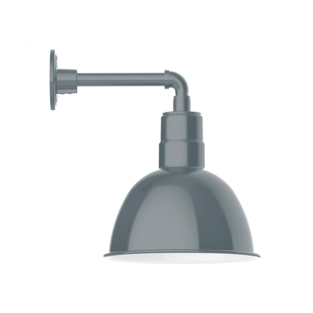 12" Deep Bowl shade, Straight Arm wall mount, Slate Gray