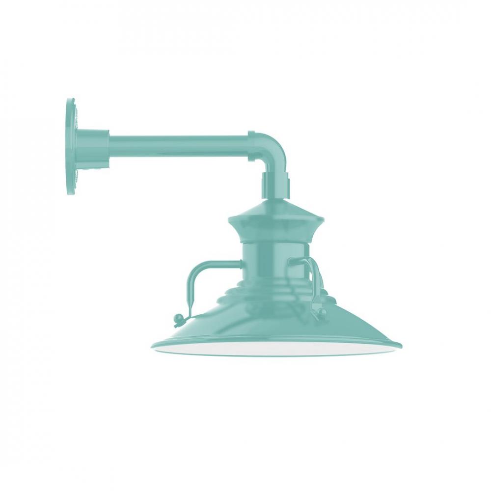 12" Homestead shade, LED Straight Arm Wall mount, Sea Green