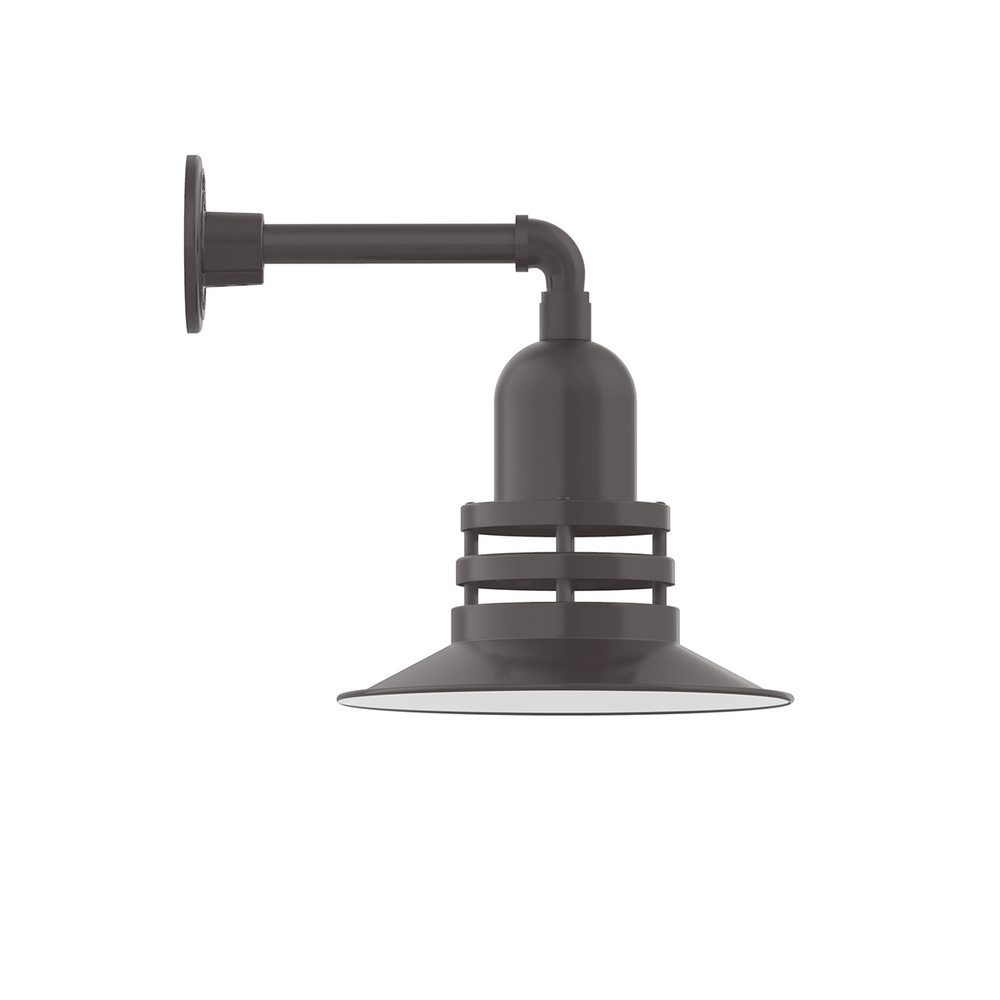 12" Atomic shade, Straight Arm wall mount, Bronze Matte