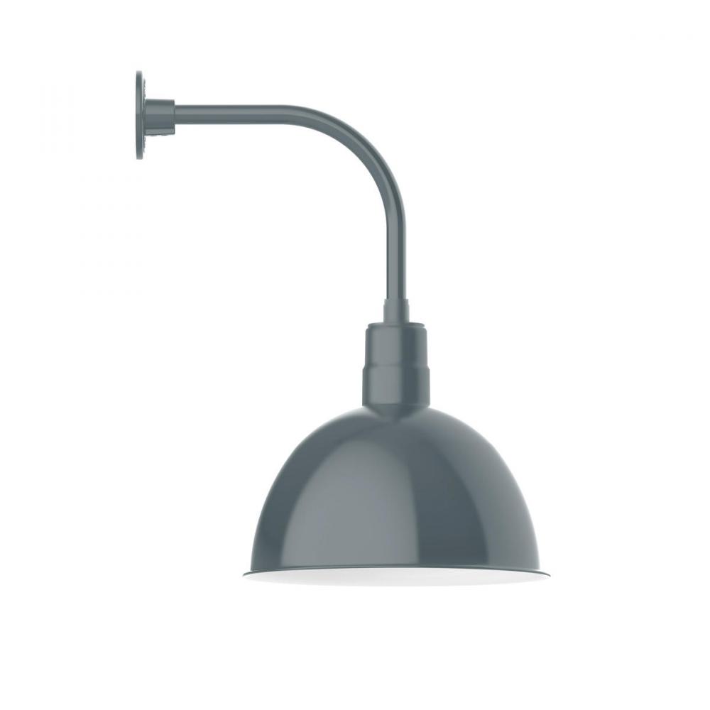 16" Deep Bowl shade, Curved Arm wall mount, Slate Gray