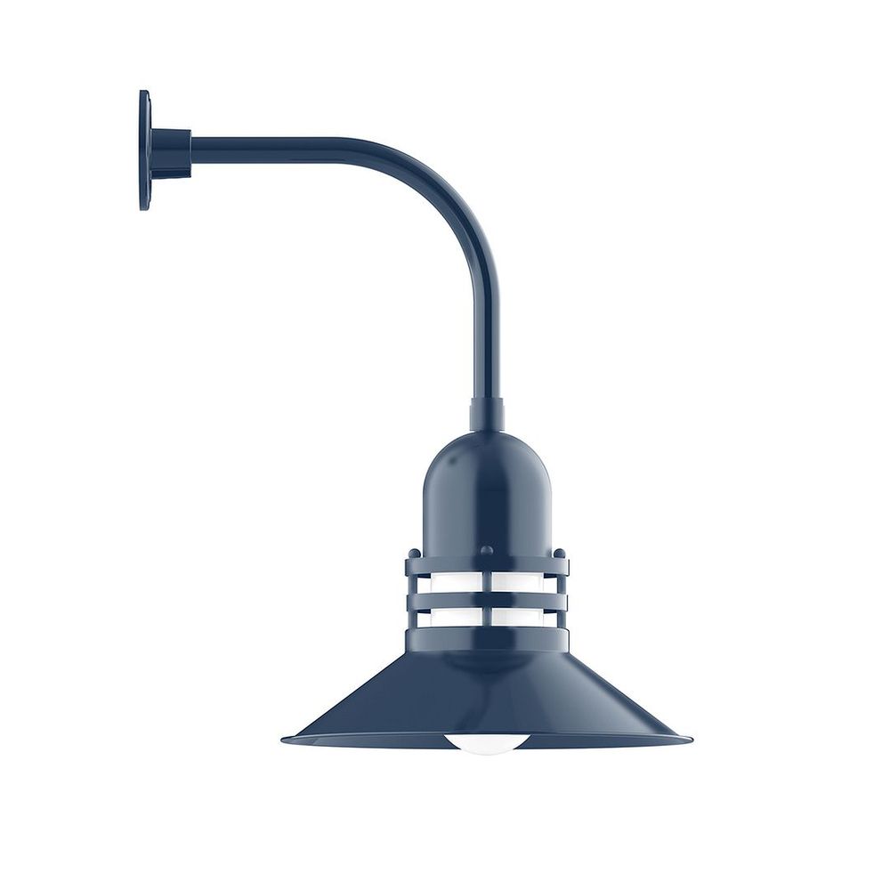 16" Atomic shade, Curved Arm wall mount, Navy