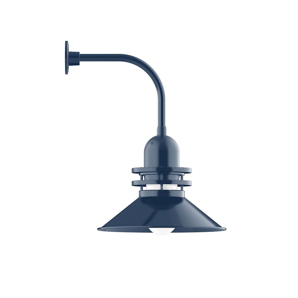 18" Atomic shade, Curved Arm wall mount, Navy