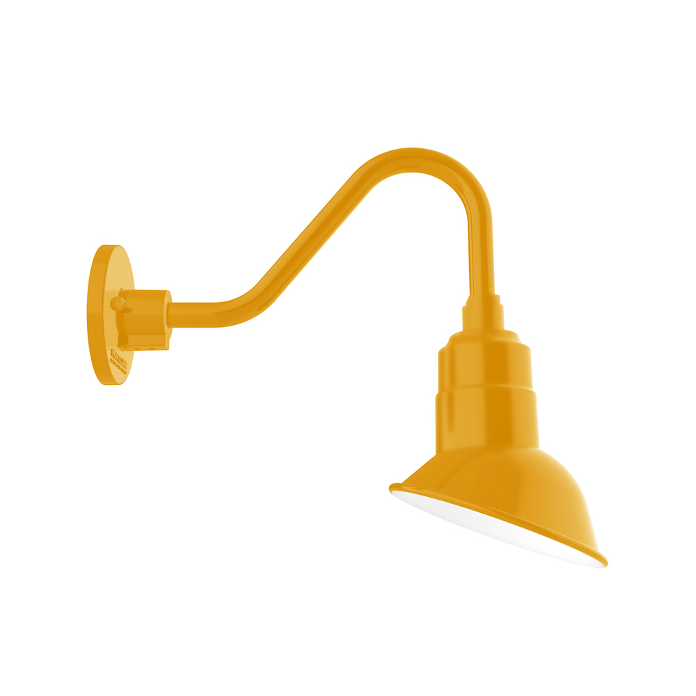 7" Angle shade gooseneck wall mount, Bright Yellow