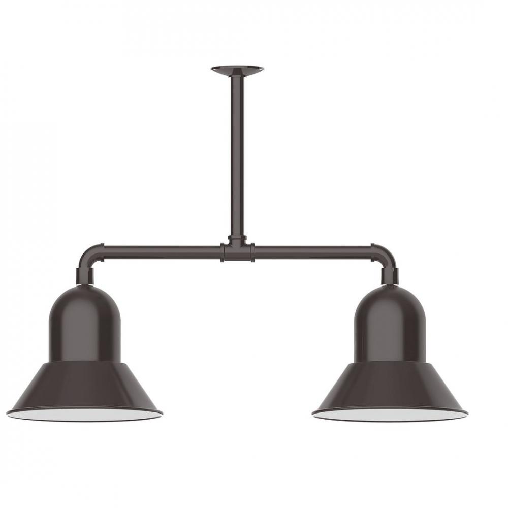 12" Prima, 2-light LED Stem Hung Pendant, Architectural Bronze