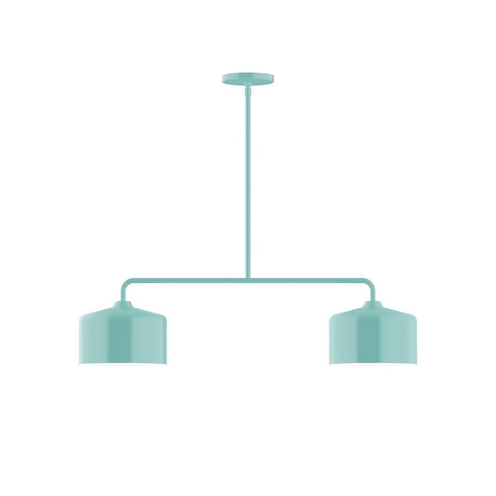 2-Light Axis Linear LED Pendant, Sea Green