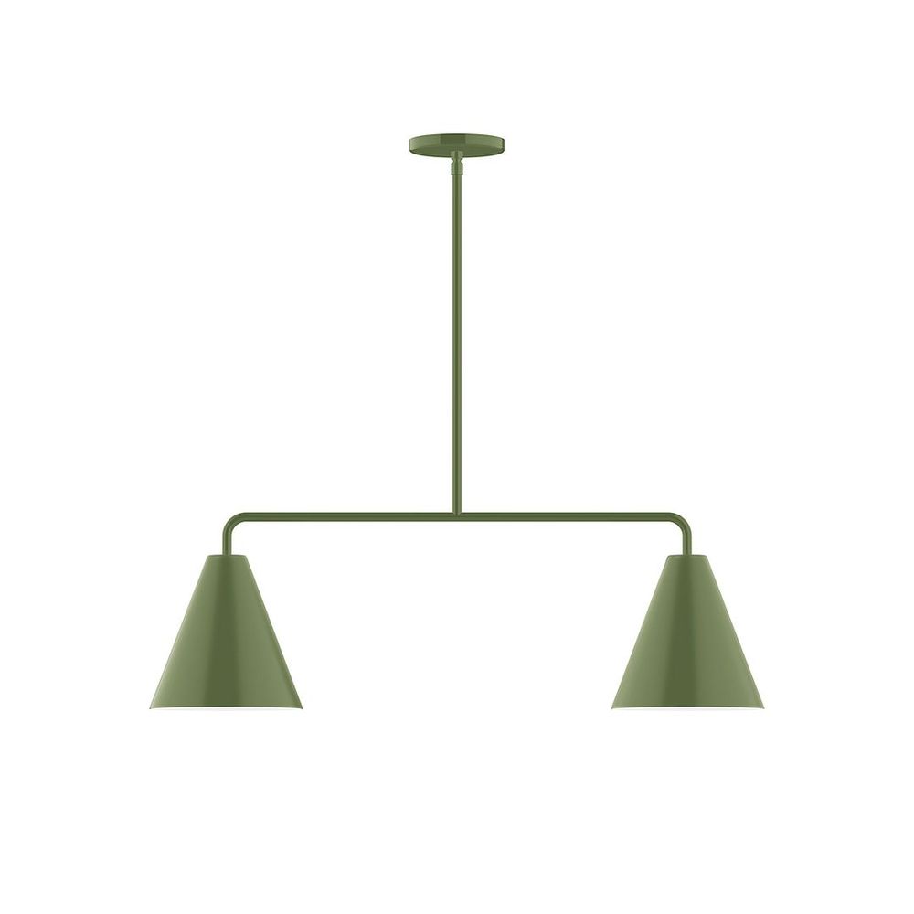 2-Light Axis Linear LED Pendant, Fern Green