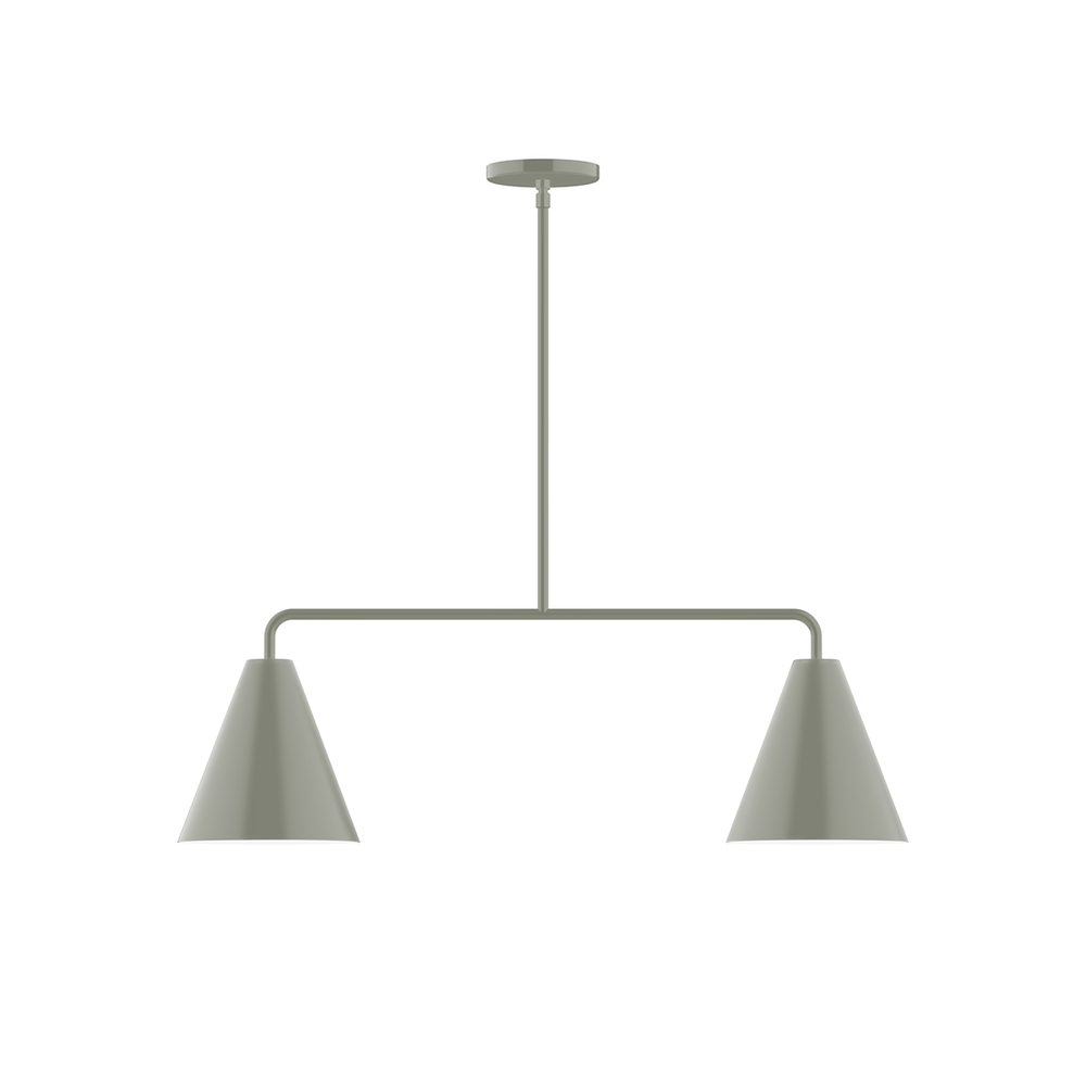 2-Light Jynx Linear Pendant, Moss Green
