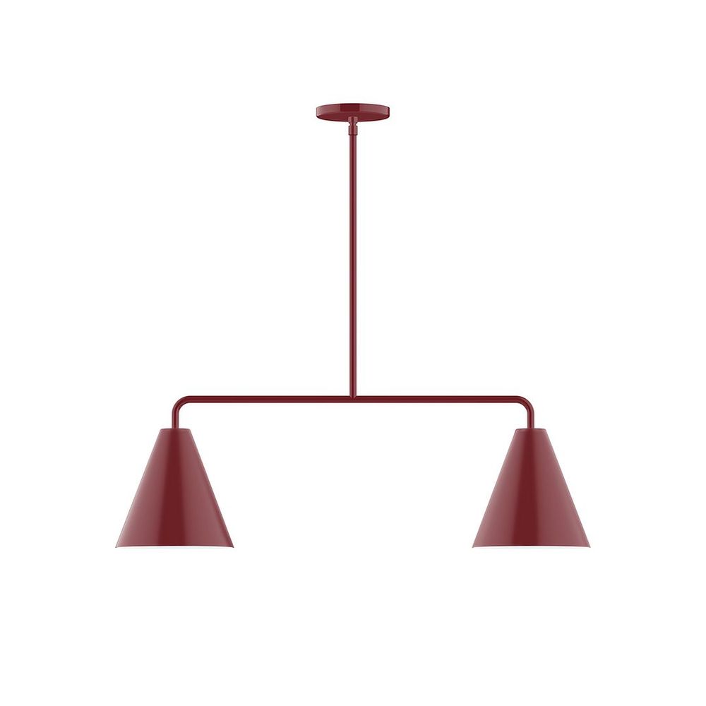 2-Light Axis Linear LED Pendant, Barn Red