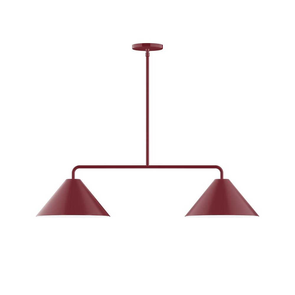 2-Light Axis Linear LED Pendant, Barn Red