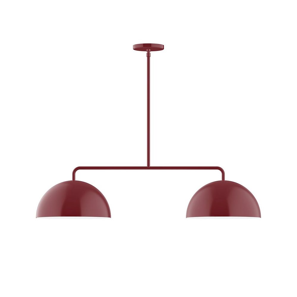 2-Light Axis Linear LED Pendant, Barn Red