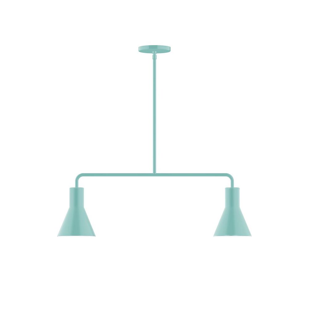 2-Light Axis Linear LED Pendant, Sea Green