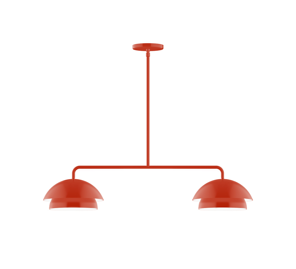 2-Light Axis LED Linear Pendant, Vermillion